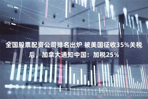 全国股票配资公司排名出炉 被美国征收35%关税后，加拿大通知中国：加税25%
